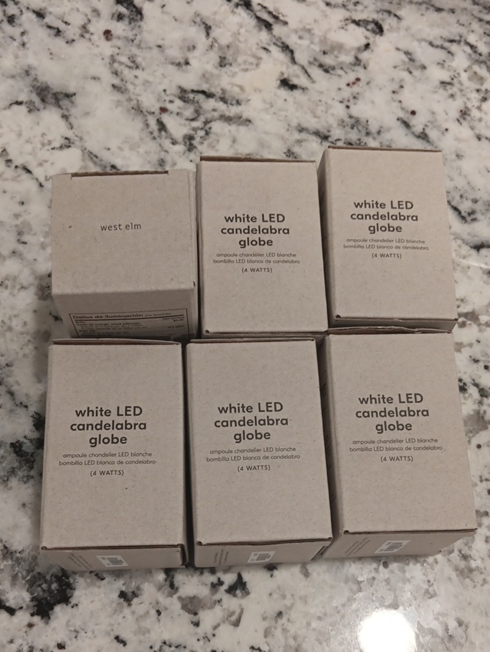 6 West Elm LED light bulbs